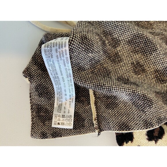 Zara Knits Animal Print Top Size Small Long Sleeve Backless Mock Neck Stretch - Picture 7 of 10